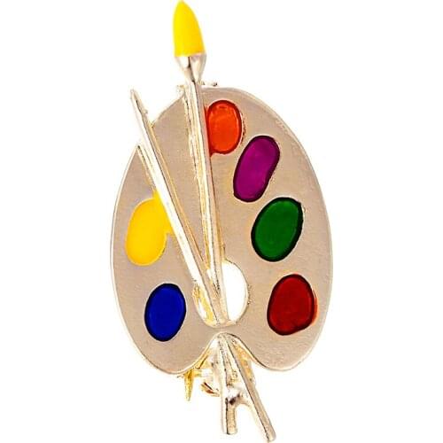 Fashion Brooch Colorful Enamel Artist Decorative Palette Badge Unisex Costume Sweater Bag Lapel Pins Gift