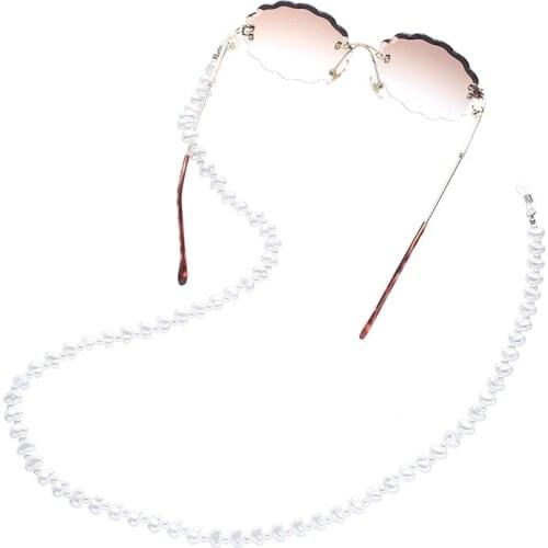 Fashion Eyeglasses Chain Imitation Pearl Beaded Trendy Women Outside Casual Sunglasses Accessory Necklace Gift Mask Hanging Rope