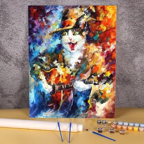 Romantic Cat Paint By Numbers Kit Oil Paints 50*70 Boards By Numbers Decorative Paintings Crafts For Adults For Handicraft