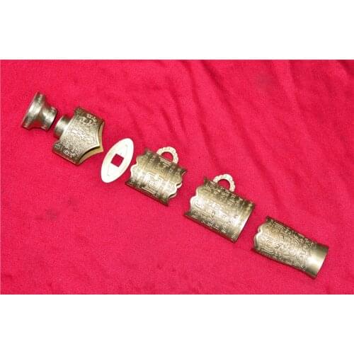A Set Very Nice Brass Carved Fittings For Chinese Han Jian Sword Dao Copper Lucky