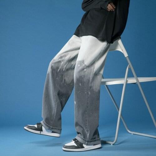 New Men Casual Oversize Straight Jeans 2021 Fashion Man Harajuku Straight Long Denim Pants Streetwear Male Jeans Trousers