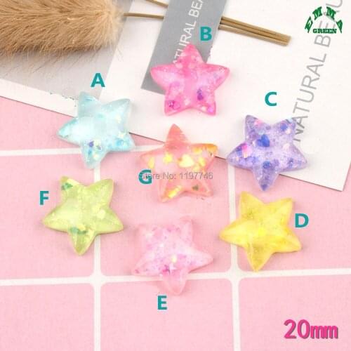 Star Charms for Jewelry making Resin Charms 10pcs Flatback Cabochon for Phone case Slime Charms Kawaii diy Charms for slime