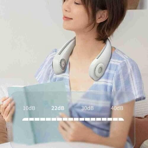 Portable Cooling Hanging Neck Fan Wearable Sports Mini Mute Light No LED Fans Fan Fans Lazy Leaf Rechargeable Neck USB Hang A0Z6