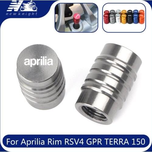 With Logo For Aprilia Rim RSV4 GPR TERRA 150 Tuono SR MAX300 Motorcycle Wheel Tire Valve Stem Caps Dust Aluminum Airtight Cover