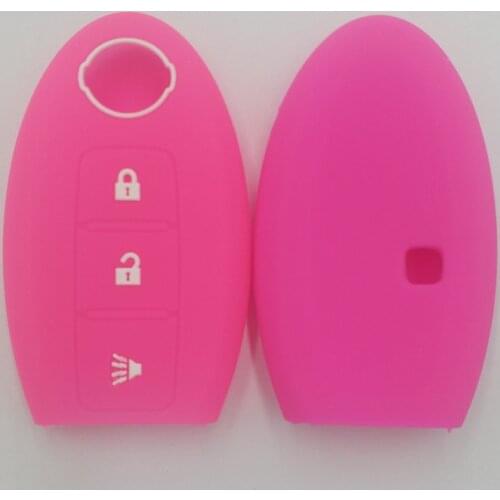 Silicone Car Remote Key Case Fob Cover For Nissan X-Trail 370Z Cube Micra Qashqai Juke Leaf Tiida Cube Quest Versa 3 Button