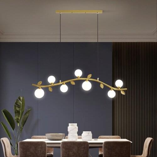 Modern restaurant chandelier simple strip bar lamps minimalist luxury online celebrity magic bean chandelier