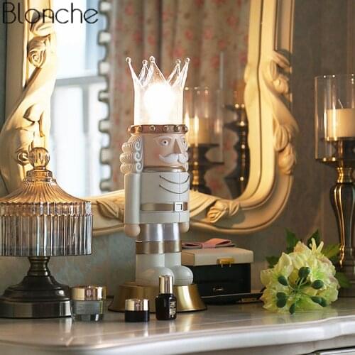 Modern Walnut King Table Lamp Led Desk Light for Childrens Room Bedroom Bedside Study Kids Christmas Gifts Fixtures Home Decor