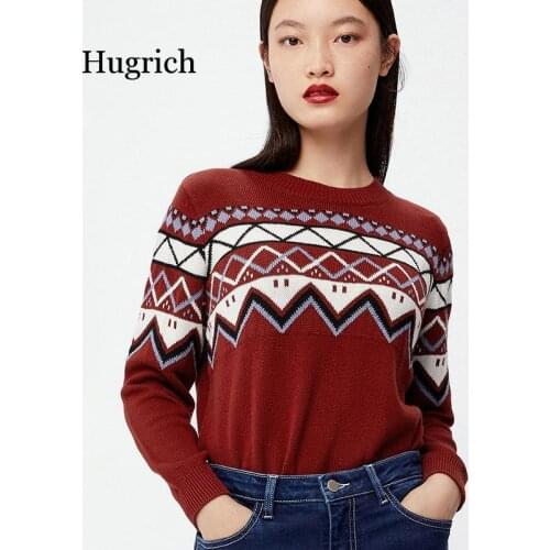 2021 Autumn New Wool Sweater Women Knit Wear Christmas Geometric Color Pullovers Sweaters