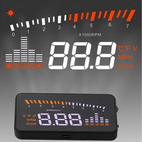 Universal head up display 3 inch HD Gps screen X5 head up display Multi color Digital voltage speedometer alarm car display