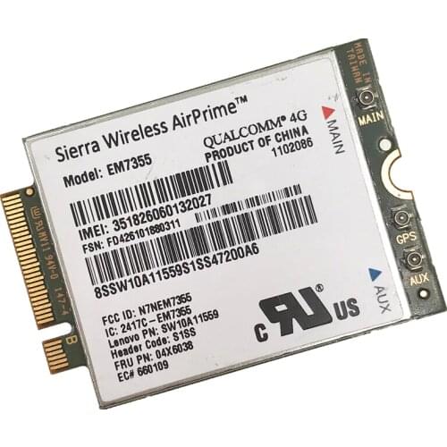 Sierra Gobi5000 EM7355 LTE 4G WWAN FRU 04X6038 04W3801 NGFF Wifi Card For Lenovo T440 X240 W540 T440P T431S