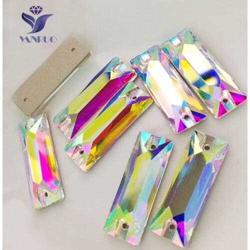 YANRUO Top 3255 Cosmic Baguette AB Sew On Crystal Rhinestones Sewing Strass Crystals Stones For Clothes Mobile Accessories