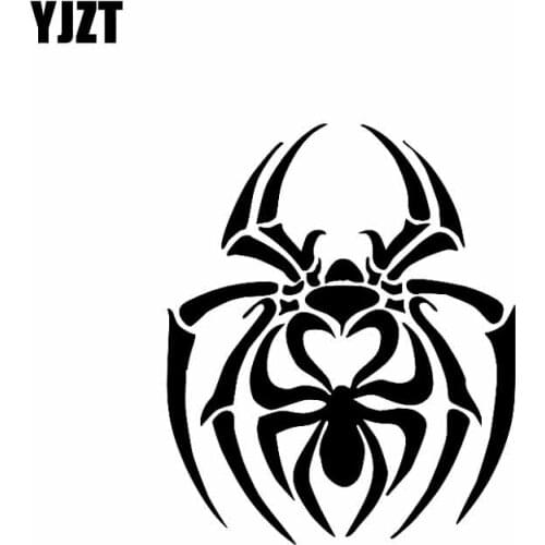 YJZT 15.1CM*18CM A Ferocious Spider Car Sticker Vinyl Decal Black/Silver C19-0201