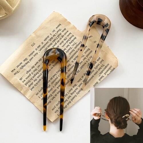 Acetate French Hair Pin Stick U Shape Hair Clips For Women Girls Fashion Hair Jewelry Accessories Hairstyle Design Tools Gifts