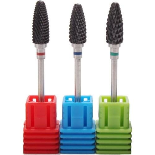 1pcs Nail Drill Bits Ceramic Grinding Head Nail Black Bullet type Polishing Head Electric Manicure Tools Unloading Accessories