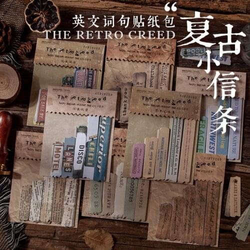 10 Sets Moking Retro Vintage Creed Memo Pad Message Sticker Bullet Journal Paper Pack Journal Scrapbooking Stationery Wholesale