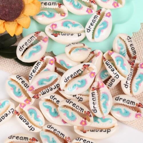 10 Pcs Natural Blue Dream Beach Shell Beads For Jewelry Making 10-20mm Oval Shape Beads Diy Charm Necklace Bracelet Accessory