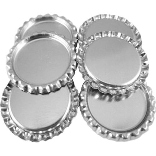 100X Flat 1' Bottle Caps Linerless Flattened No Liners Silvery DIY KEY RING DIY Craft Supplies