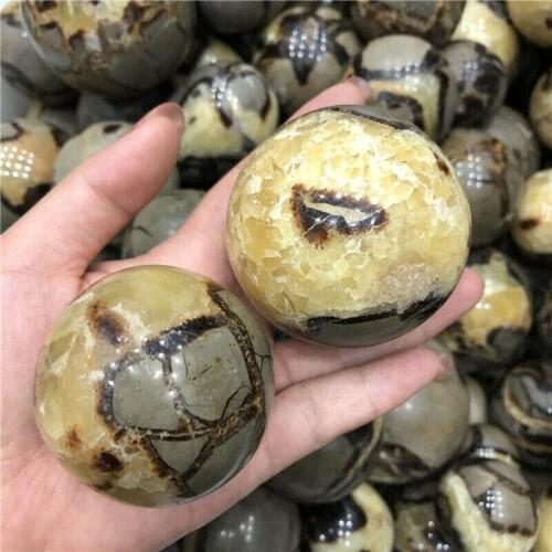2 Sizes 1 PC Natural Septarium Stone Sphere Specimen Mineral Stones Ball Decoration Healing Gifts