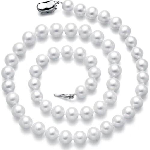 2020 Fashion White Pearl Necklace 8-9mm High Quality Natural Freshwater Pearl Choker Necklaces For Women Jewelry Gift SPEZ