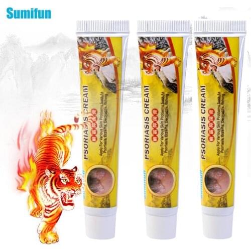 Sumifun 3Pcs Tiger Balm Eczema Cream Skin Psoriasis Antipruritic Ointment Dermatitis Eczematoid Inhibit Bacteria Herbal Cream
