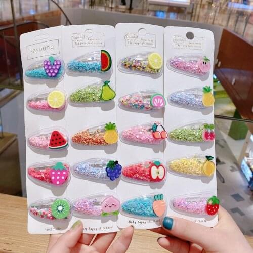 5 Pcs/set Cute Cartoon Fruit Hairpins Children Lovely Hair Clips Barrettes Headband Kids Hair Accessories Boutique Hair Clip