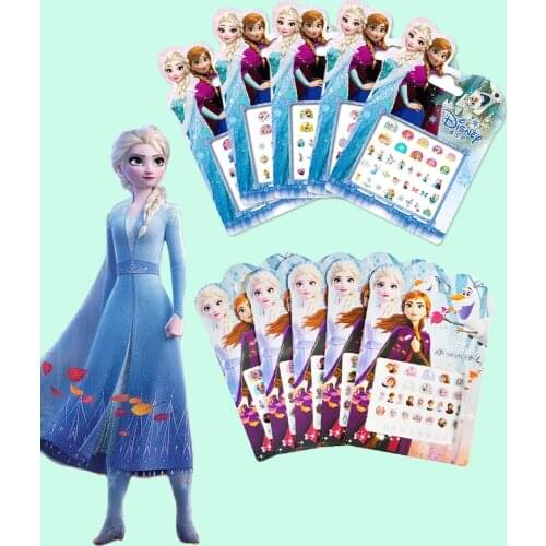 5 Pcs/lot Girls Frozen 2 Elsa Anna Nail Art Stickers Snow White Princess Sofia Minnie Kids Makeup Toy Sticker Kids Birthday Gift