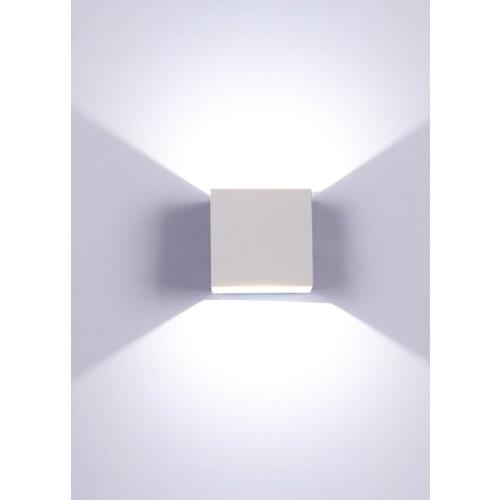 AC 85-265V Square 6W LED Wall Light Bath Front Mirror Corridor Light Bedside Aluminum Wall Lamp Warm White/White