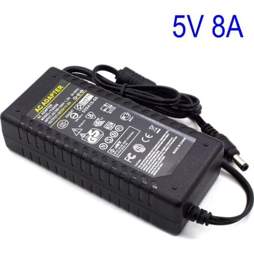 5V 8A 40W AC DC Adapter For ws2801or ws2812b Led Strip 5V8A 40W Power Supply Charger transformer 5.5*2.5mm