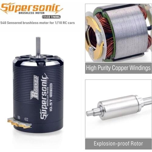 Roket 540 Sensored Brushless Motor Supersonic 540 8.5T 10.5T 13.5T Sensored Brushless Motor for Modified Spec Stock 1/10 RC Car