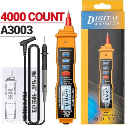 A3003 Digital Multimeter Pen Type Meter 4000 Counts with Non Contact AC/DC Voltage Resistance Capacitance Hz Tester Tool