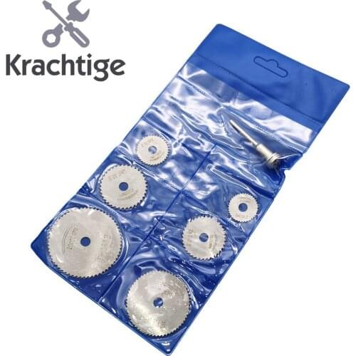 7Pcs Mini HSS Circular Saw Blade Rotary Tool for Dremel Metal Cutter Power Tool Set Wood Cutting Discs Drill Mandrel Cutoff
