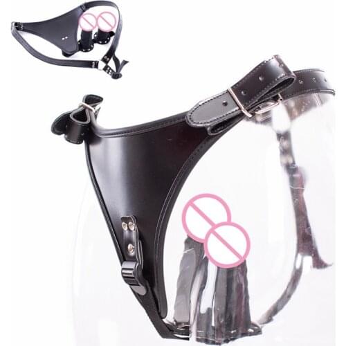 Exotic Accessories of Leather Bondage Harness Strap On with Silicone Anal Plug Butt Plug Dildo for Women Gay Intimate Sex Goods