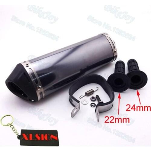 38mm Mute Exhaust Muffler with Removable Silencer & Hand Grips For Pit Dirt Bike ATV Quad