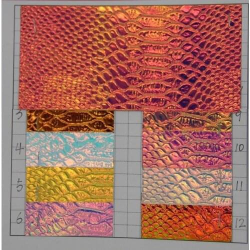 Holographic PU leather fabric Laser Symphony leather 0.7mm chameleon snake colorful laser faux leather material