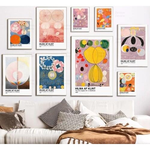 Hilma Af Klint Boho Chic Wall Art Canvas Painting Geometry Line Nordic Posters and Prints Wall Hd Pictures for Living Room Decor
