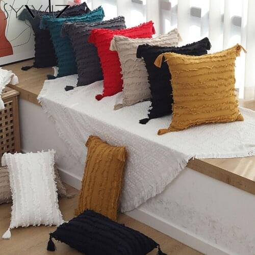 INS Trend Bobo Solid Tassel Cushion Cover Moroccan Decorative Pillow Cover Home Decor Sofa Couch Throw Pillows hogar funda cojin