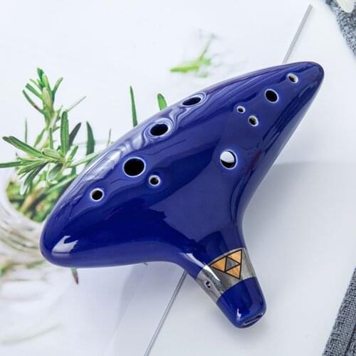 12 Hole Ocarina Ceramic Alto C Ocarina Instrument with Learning book Portable bag
