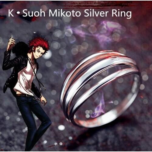 Anime K Suoh Mikoto Homra Xmas 61mm Us Size #10 Ring Fashion 925 Sterling Silver Rings Cosplay Props Jewelry Daily Cos Gift