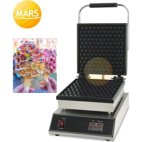 Commercial Non-stick Waffle Pops Baker Electric Honeycomb Shape Waffle Machine Beehive Waffle Egg Puff Waffles Baking Equipment