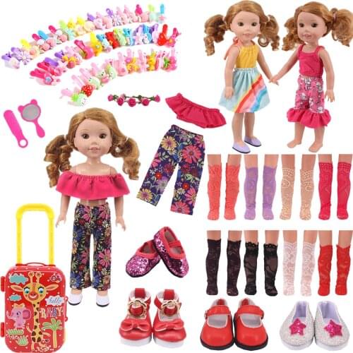 14.5 Inch Doll Red Set Clothes And Accessories For 32-34Cm Paola Reina Doll Wellie Wishers Doll，EXO Doll,Nancy Girls Toy Gifts