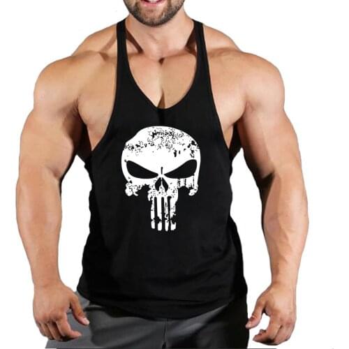 Skull Gorilla Print Clothing Bodybuilding Cotton Gym Tank Tops Men Sleeveless Undershirt Fitness Stringer Muscle Workout Vest