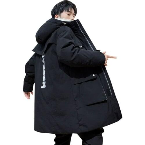 Mens Winter Jacket New Style Korean-style Stylish Winter Mid-length Cotton-padded Jacket down Jacket Cotton-padded Clothes Work