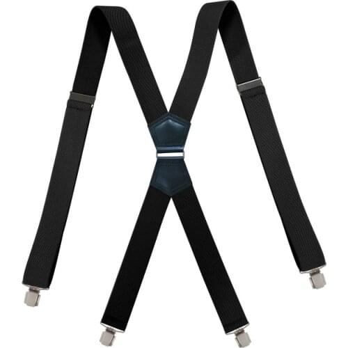Men Leather 4 Clip Elastic Braces Wedding Shirt Stay Locking Clamps Trousers Suspenders Adjustable Strap Garter Holder Belt