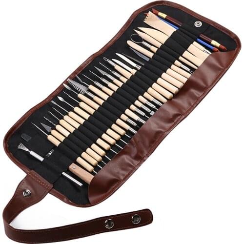New 14/30pcs Clay Pottery Ceramic Sculpting Tools Beginner Pottery Sculpting Carving Tool DIY Wood Clay Crafts Modeling Supplies