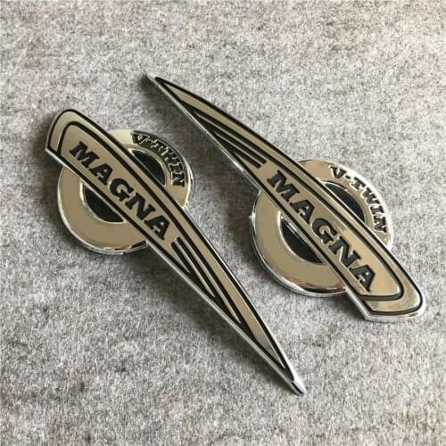 1 Pair Motorcycle Fuel Gas Tank Sticker Decals Chrome 3D Motorbike Emblem Badge For Honda Magna V-Twin VF500 VF700 VF750 VT250