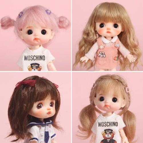 NEW 1/8 BJD doll Wig Doll Hair Wig Ob11 Baby Soft Fiber/Mohair Pink Blonde Horsetail Curly Hair Long Hair Short Hair Doll Wig