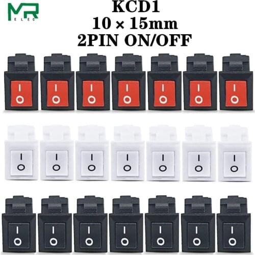 10PCS KCD11-101 3A/250V small black 10*15mm SPST 2PIN ON/OFF G130 Boat Rocker Switch Car Dash Dashboard Truck RV ATV Home