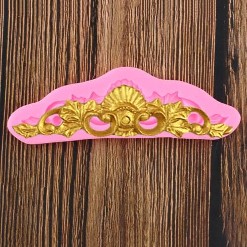 Scroll Relief Cake Border Silicone Mold Flower Cupcake Topper Fondant Mold Cake Decorating Tools Candy Chocolate Gumpaste Moulds