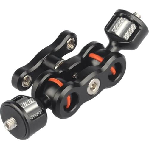 Adjustable Friction Magic Arm Mount Adapter with Dual Ball Head (1/4'' Screw) Monitor Mount for DSLR Camera Rig/LCD Monitor