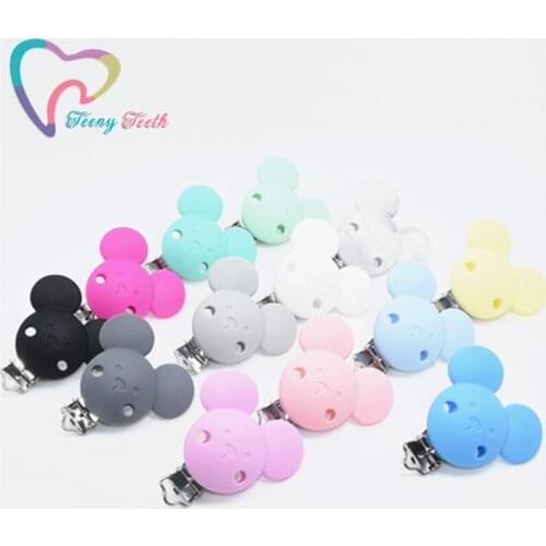 5 PCS Cartoon Mouse Pacifier Clips Silicone Nipple Holder BPA Free Baby Teething Toys&gift Teether Pendant pacifier Chain